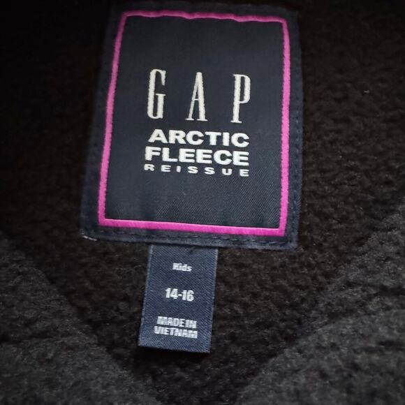 Gap Arctic Fleece Pullover Kids 14-16 Snap Front Pocket Outdoors Retro Boys Girl - Picture 10 of 14